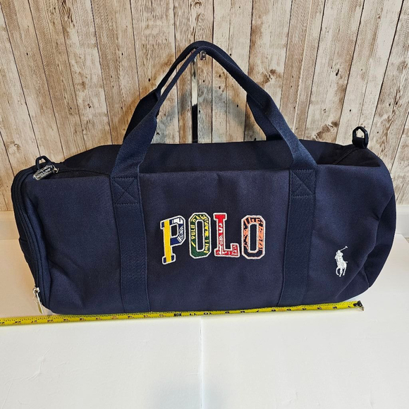 Unisex Polo Ralph Lauren Blue Duffel Travel Gym Weekender Bag - Picture 1 of 8